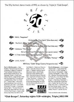 Triple J Club Escape Perfect List 1990: click for a close-up
