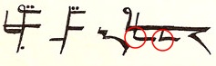 Fragment of the Script Challenge, showing that different shapes are significant