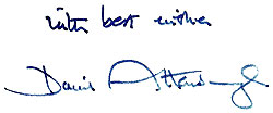 Autograph: With best wishes, David Attenborough
