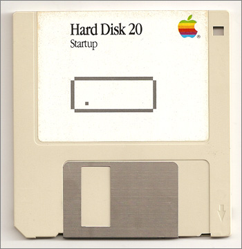 Photograph of 3.5-inch floppy disc for Apple Macintosh HD20