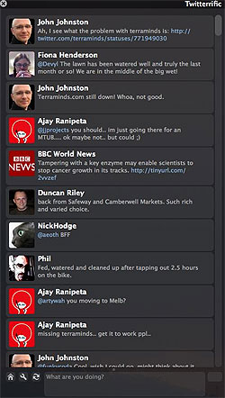 Screenshot of Twitter client Twitterific for Mac  OS X