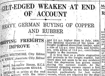 Daily Telegraph (UK), 19 August 1939, page 3 (part): click for a closer view