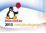 Linux.conf.au 2013 logo: click for conference website