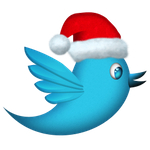 Twitter logo with Christmas hat