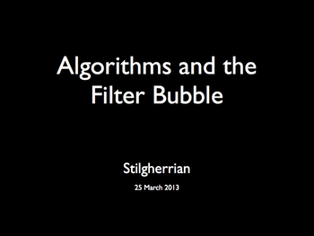 Title slide: Algorithms and the Filter Bubble