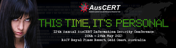 AusCERT 2013 conference banner: click for conference website