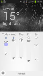 Screenshot of Android weather app BWeather by Atomicboy Software: click to embiggen