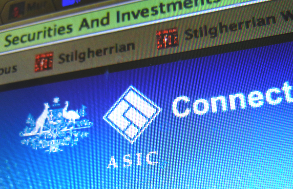 Stylised screenshot of ASIC Connect