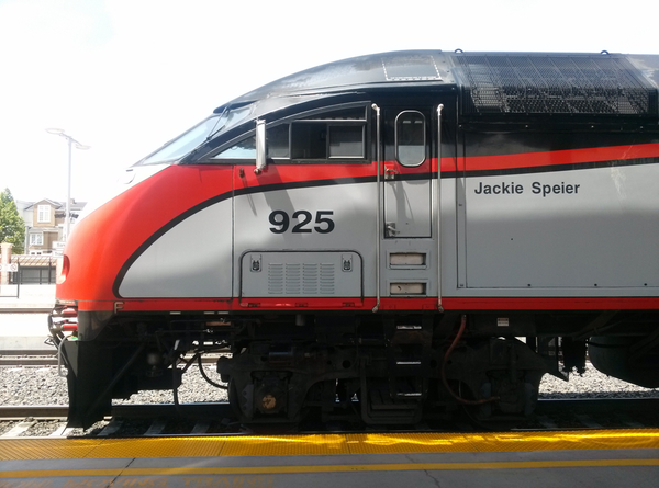 Caltrain locomotive 925 Jackie Spieir: click to embiggen