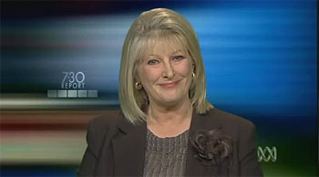 TV frame grab of Senator Helen Coonan looking smug