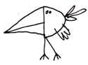 Hugh MacLeod stylised cartoon of a twittering bird